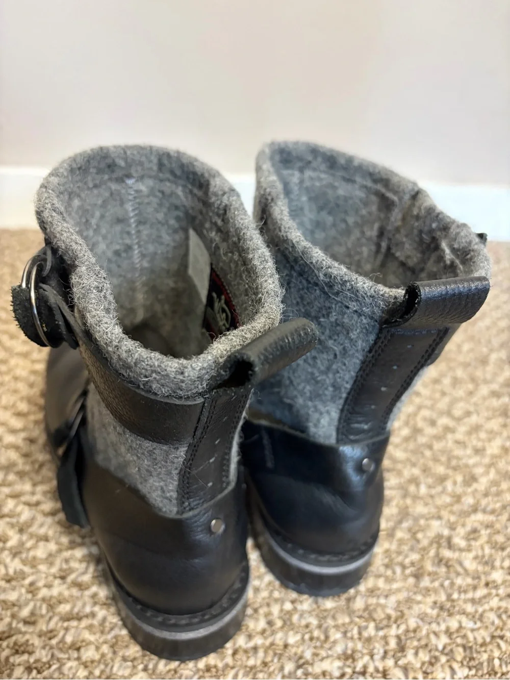 Woolrich Baltimore Boots Wool and Leather Moto Boots